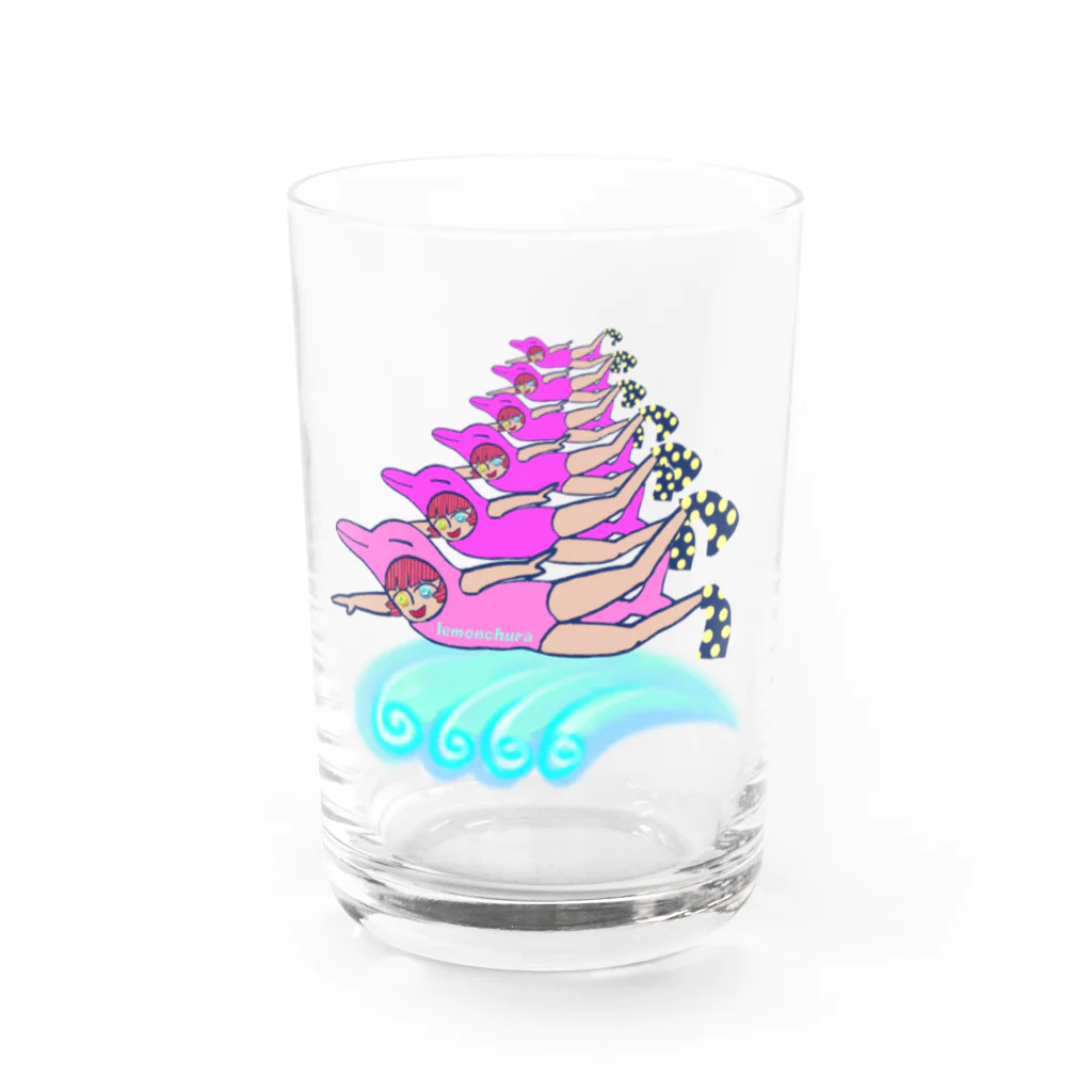 whiteuniva∞lemonchuraのdolphing univa Water Glass :front