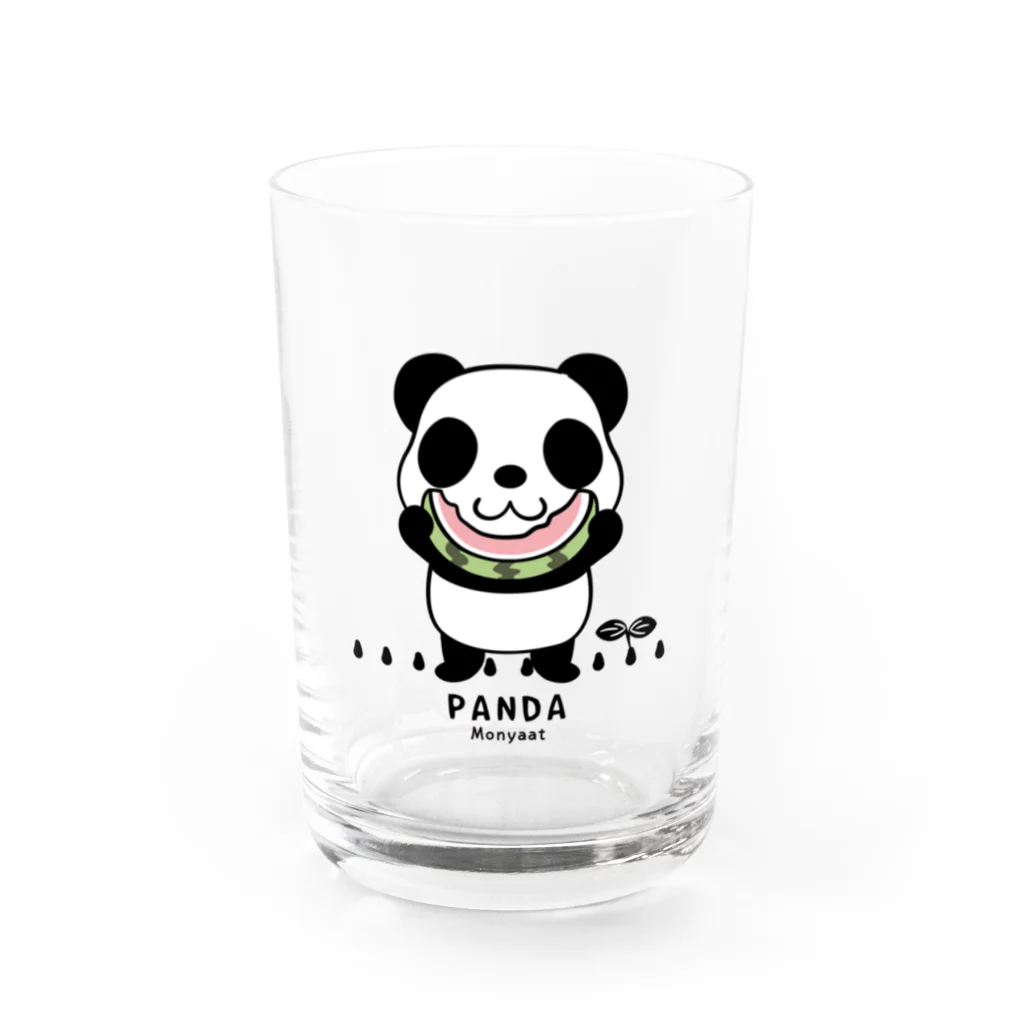 イラスト MONYAAT のスイカを食べるパンダちゃん*D Water Glass :front