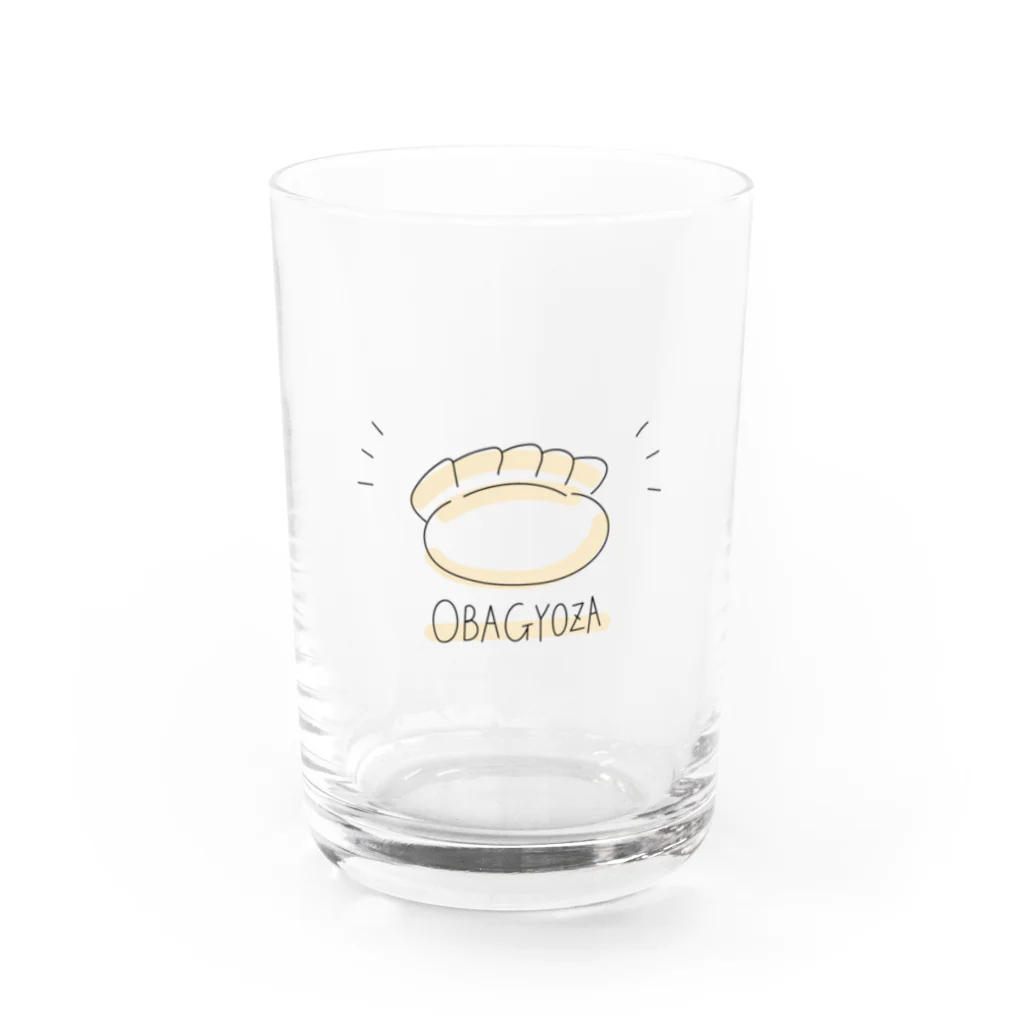 嘘の町「にせぎ町」アンテナショップのにせぎ町の餃子屋グッズ Water Glass :front