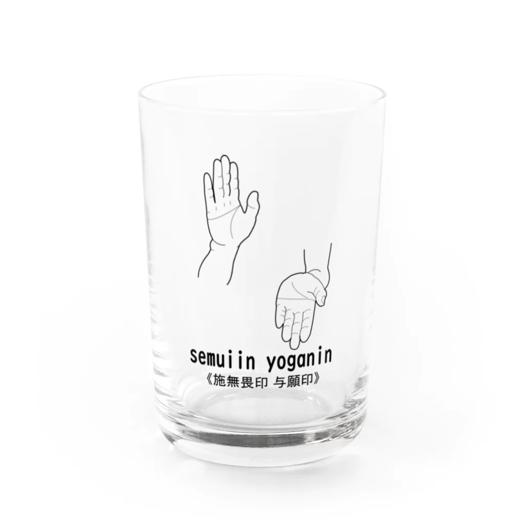 『NG （Niche・Gate）』ニッチゲート-- IN SUZURIの仏印h.t.（施無畏印・与願印）黒 Water Glass :front