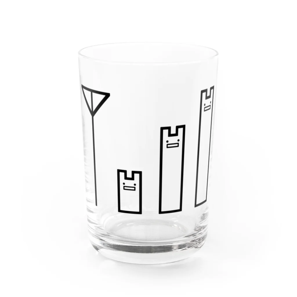 2Dうさぎの2Dうさぎ 電波 Water Glass :front