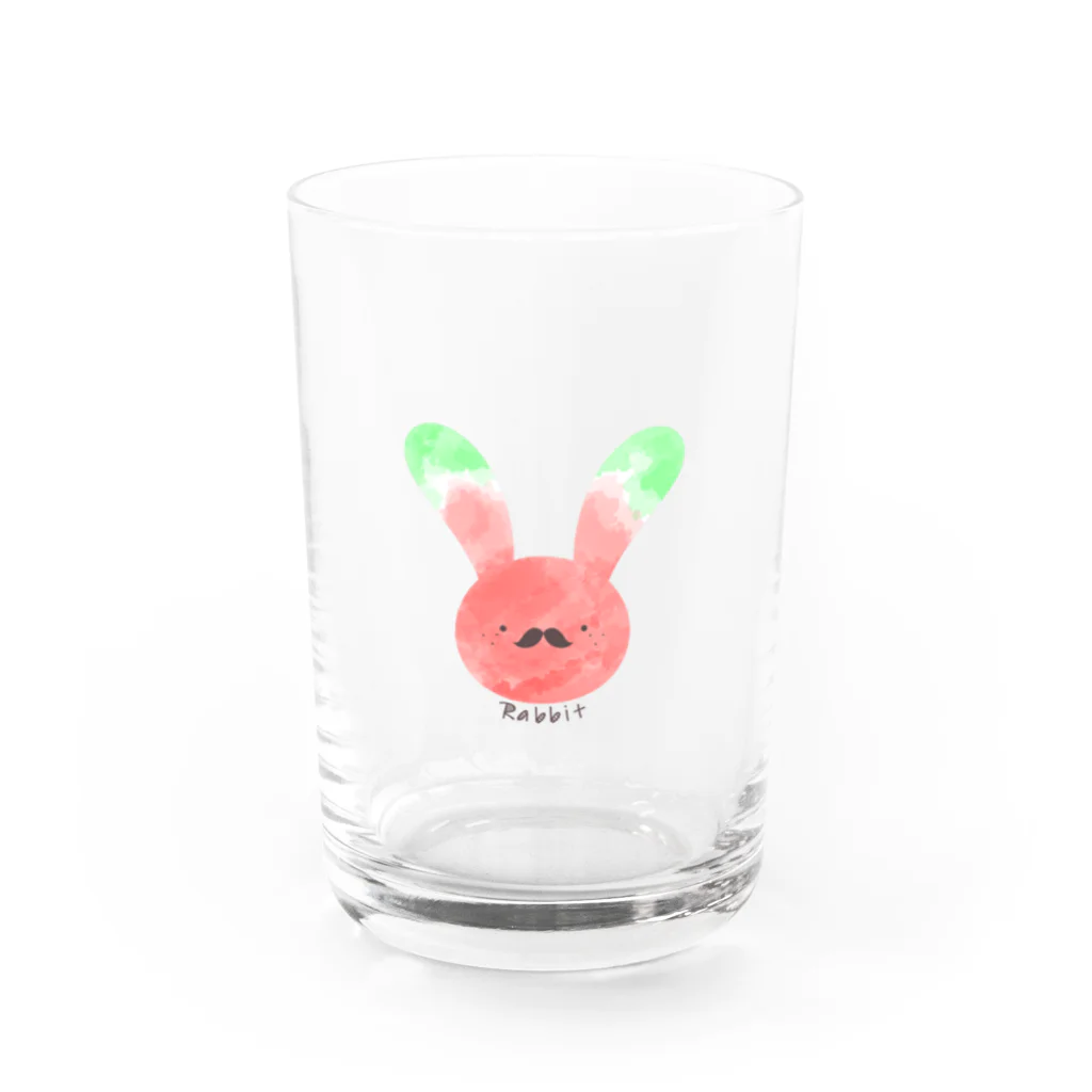 o-komeのうさぎのおっさん(すいか） Water Glass :front