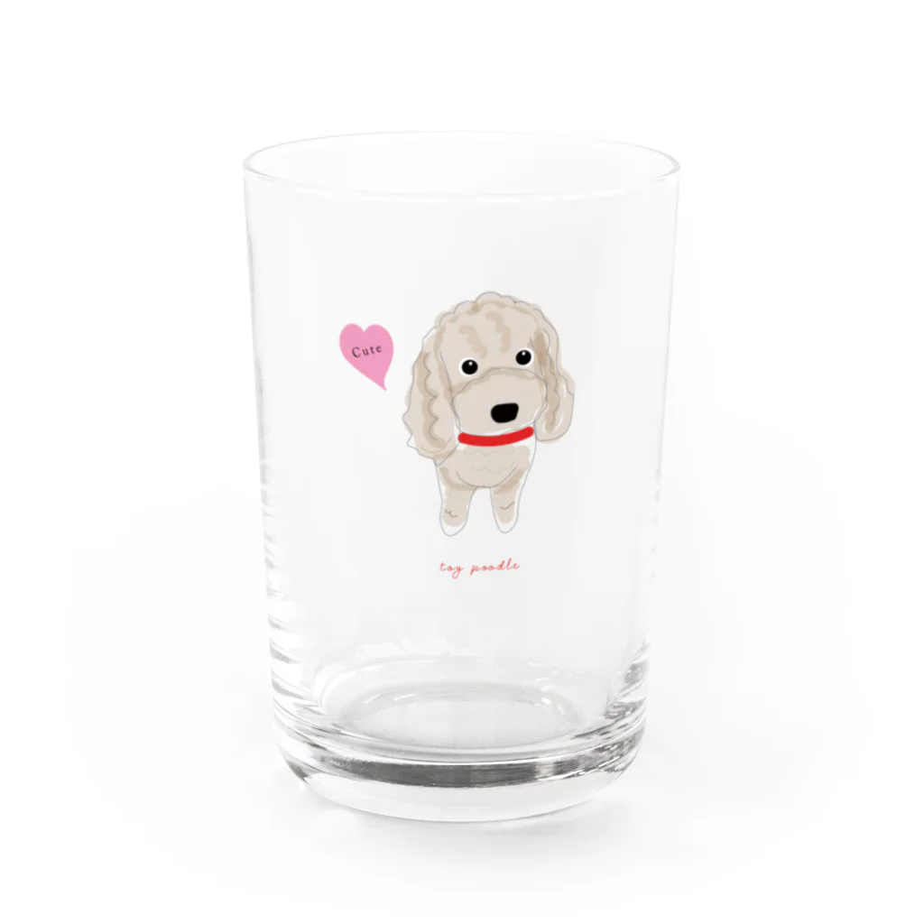 メリールルデザインのトイプードルちゃん Water Glass :front