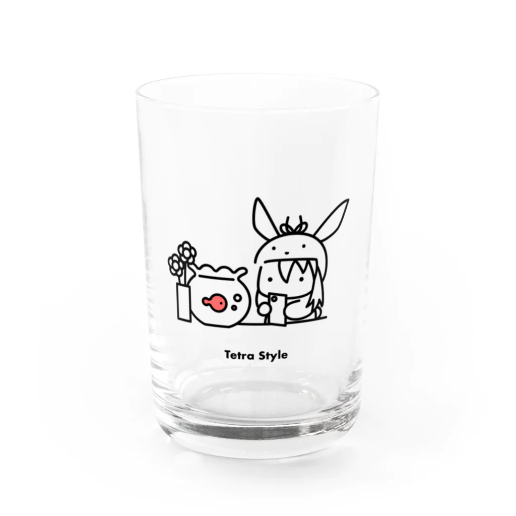 Tetra Styleの金魚（モカ） Water Glass :front