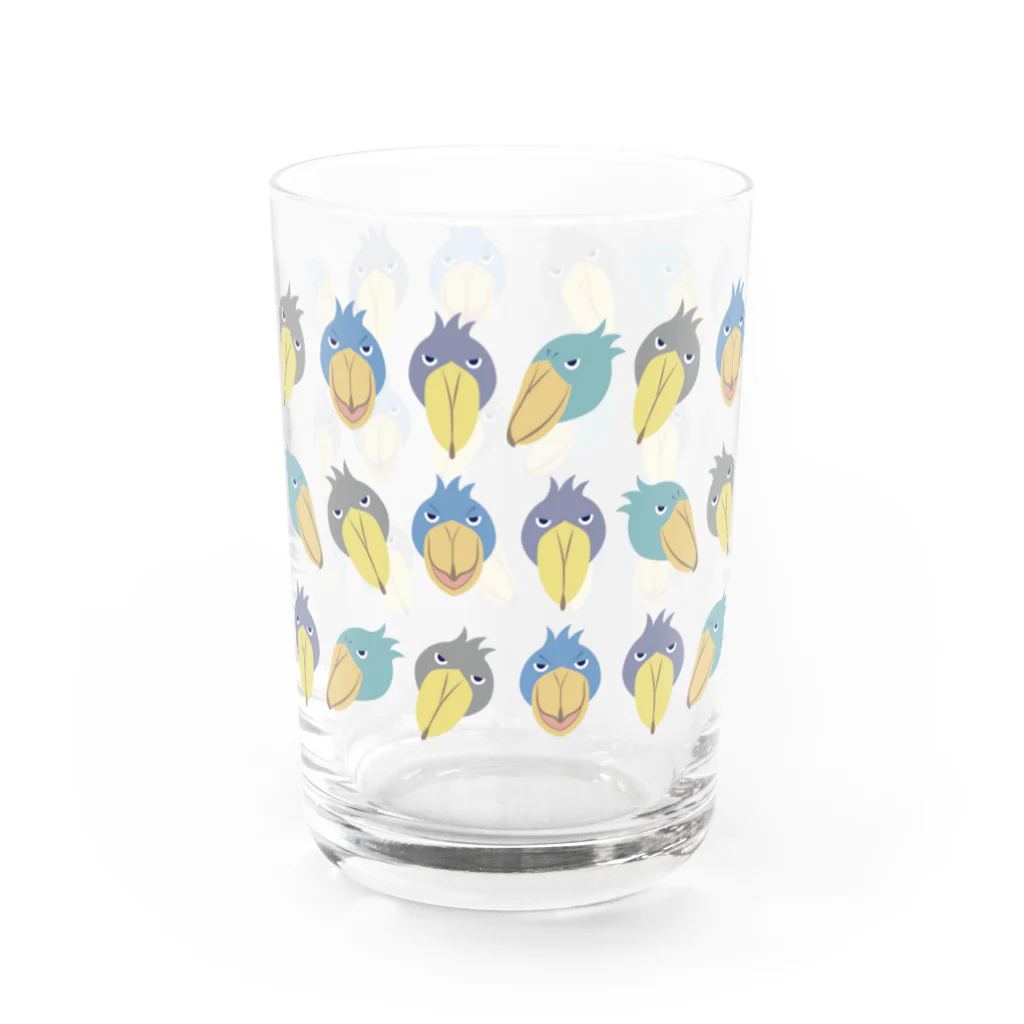 ハシビロ☆SHOPのハシビロコウFACE Water Glass :front