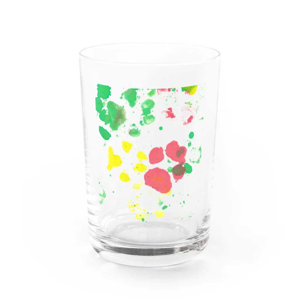 はっぴーているずdogsroomの保護犬足跡柄グッズ Water Glass :front