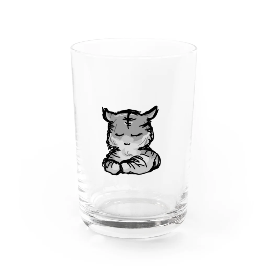 玄猫耶（くろねこや）の眠りの森のトラノコ Water Glass :front