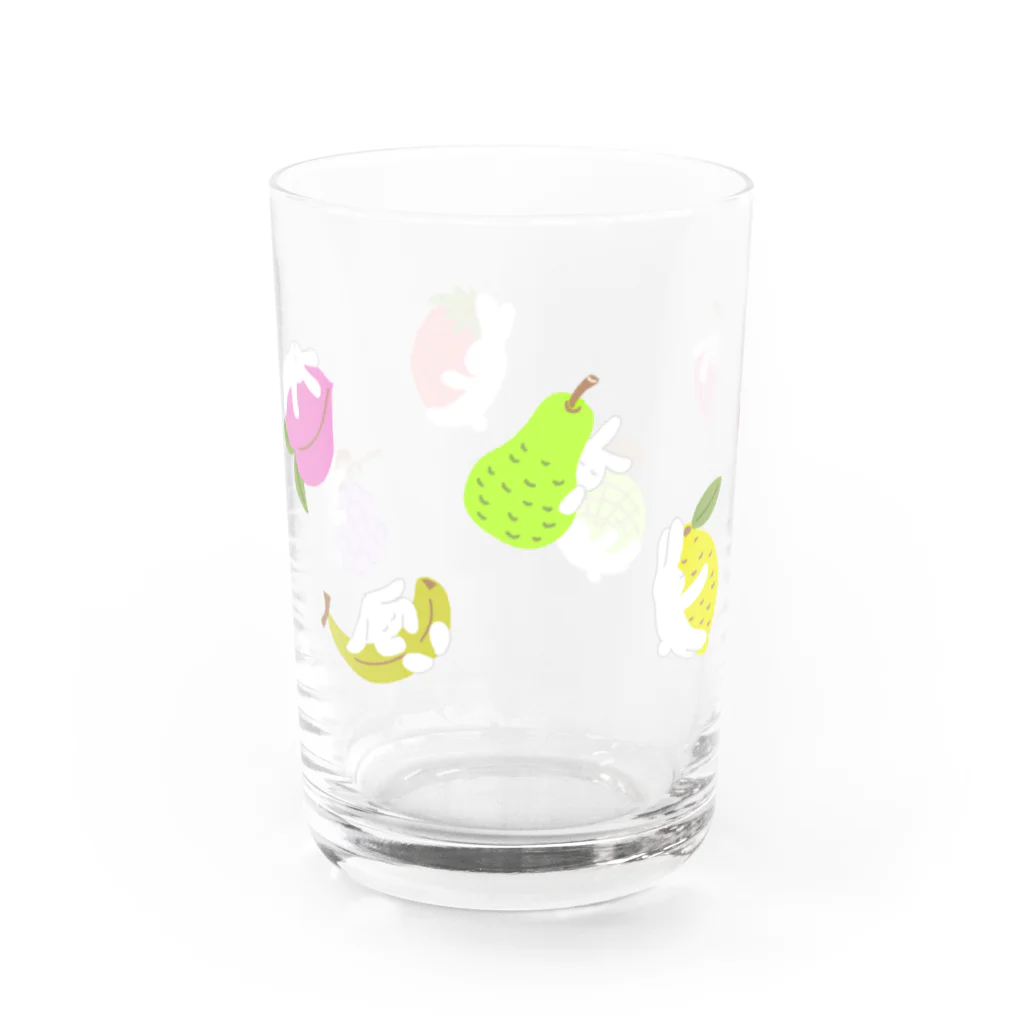 福モウフのくっつきうさぎ Water Glass :front