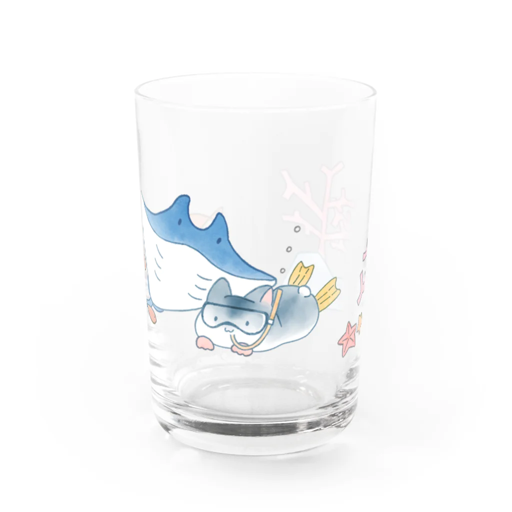 NEZU3のダイビングねずみ Water Glass :front