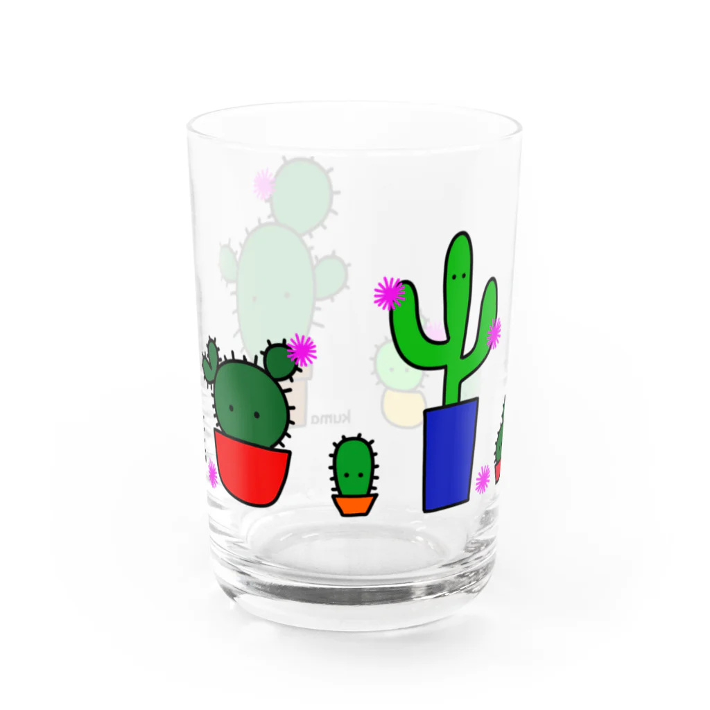 mkumakumaのサボテンズ Water Glass :front