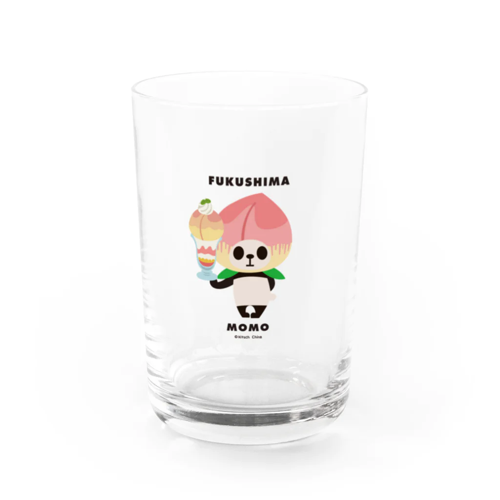 キッチュの【福島】桃パンダ Water Glass :front