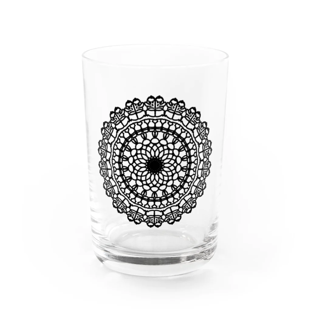 Tano_chante♪のフラワーオブ大天狗(黒) Water Glass :front