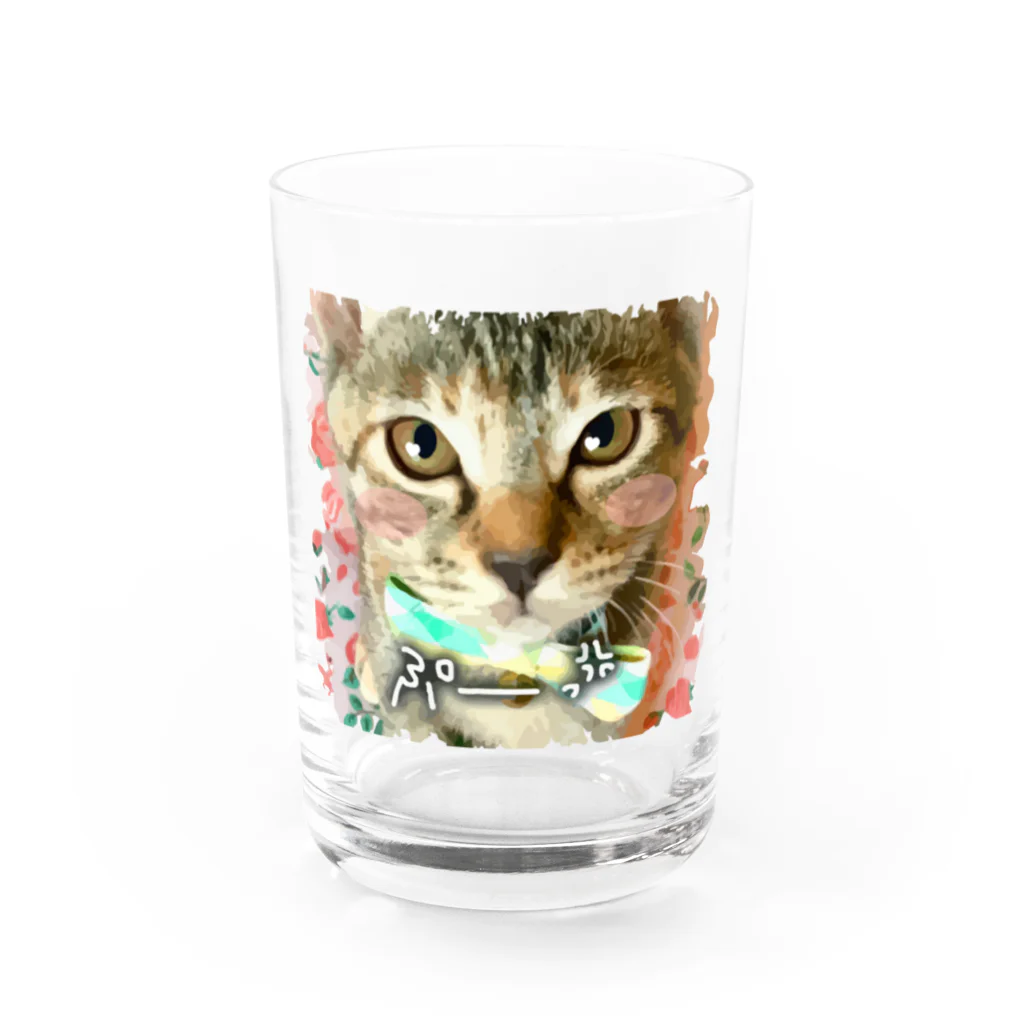 こはるで園のむぎちゃん応援デザインB Water Glass :front