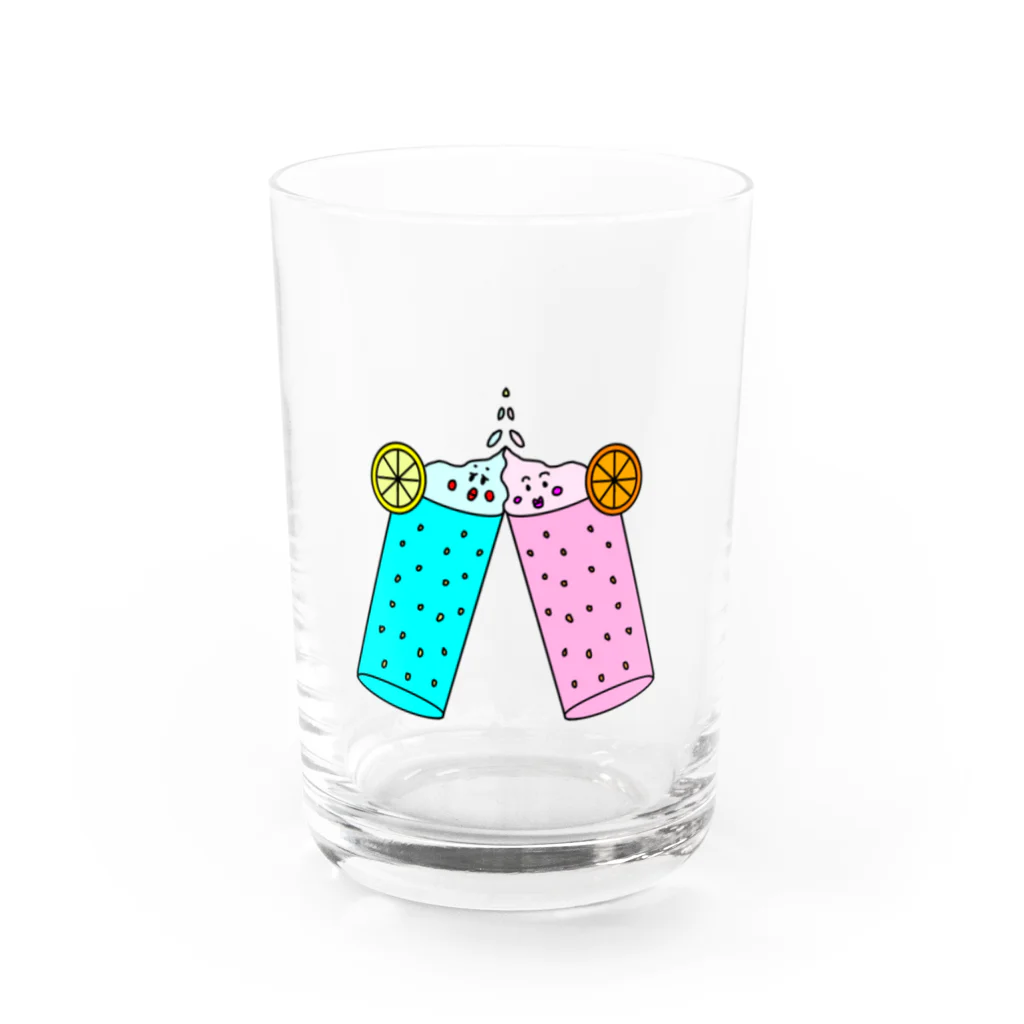 マクマク屋のお絵かきのカンパイ姉妹！！ Water Glass :front