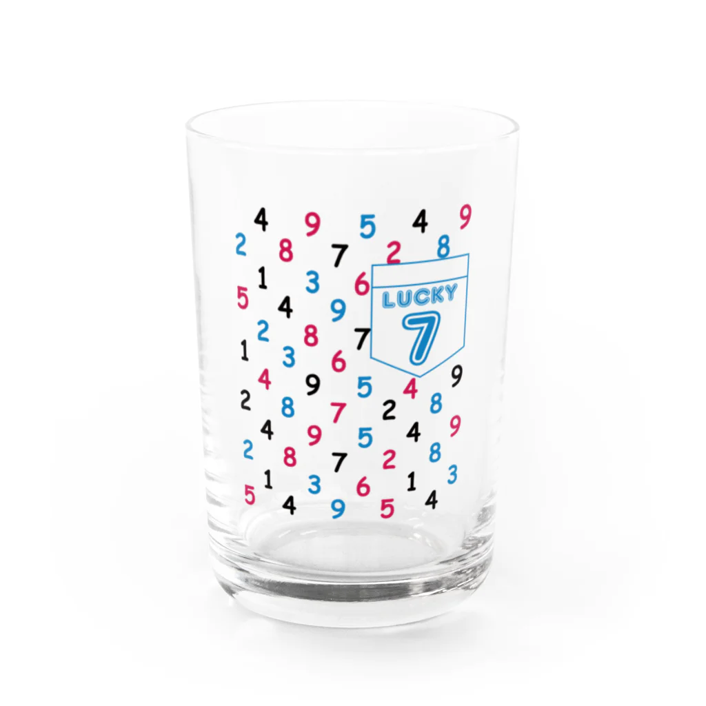 キッズモード某の数字柄 Water Glass :front