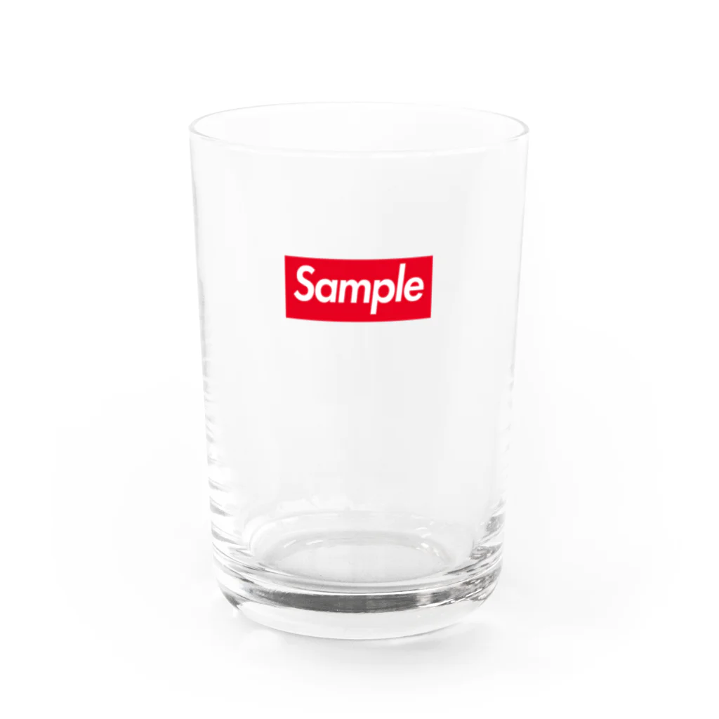 orumsのSample -Red Box Logo- Water Glass :front