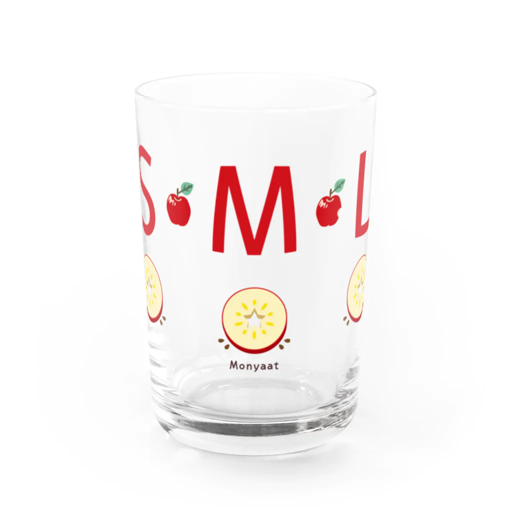 イラスト MONYAAT のML002 SMLTシャツのりんごすたぁ*輪切りのリンゴ Water Glass :front