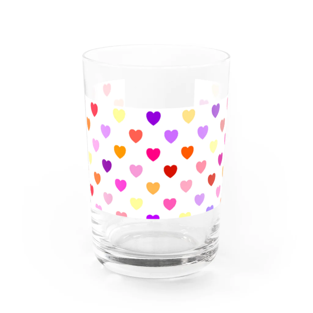 creative 凪斗 suzuri店のカラフルハート Water Glass :front