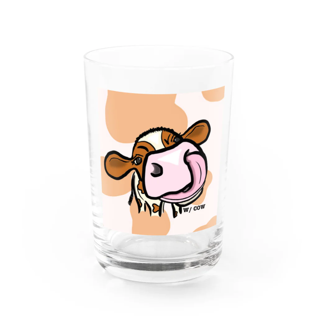 W/ COWの鼻ぺろ⭐︎ホルレッドちゃん Water Glass :front