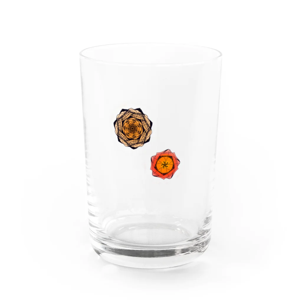 気まぐれ雑貨屋の花模様（赤系） Water Glass :front