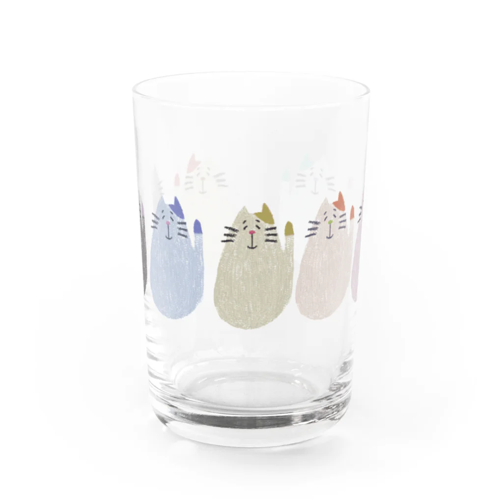 ムラセさんのどうぶつの刺繍ニャンズ Water Glass :front