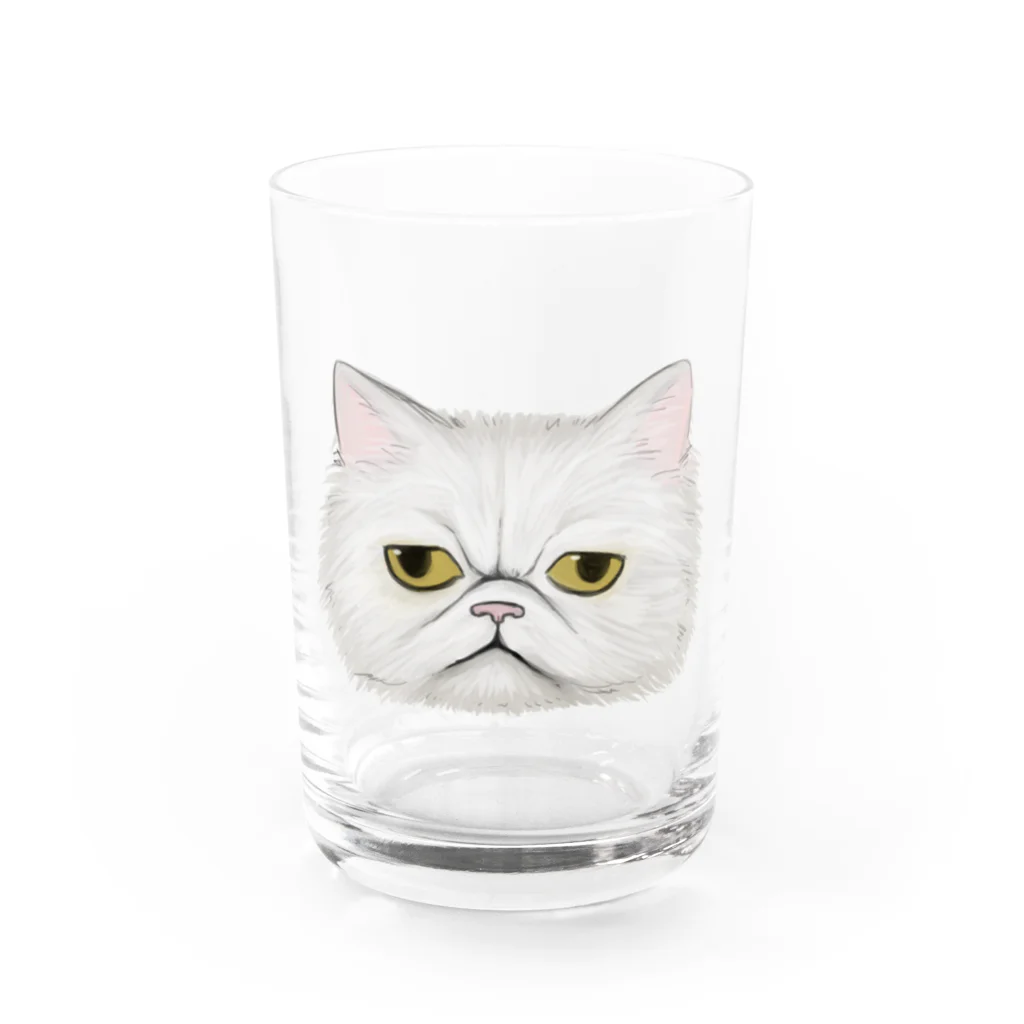 まるのペルシャ猫は見ている Water Glass :front