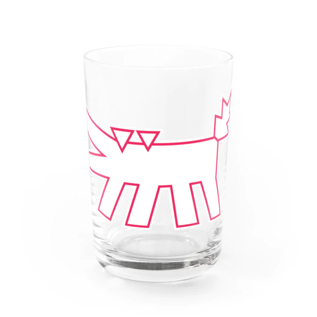 ぺちぺち工房 Pechi Pechi Atelierのキースヘリング風 うちの犬 Water Glass :front