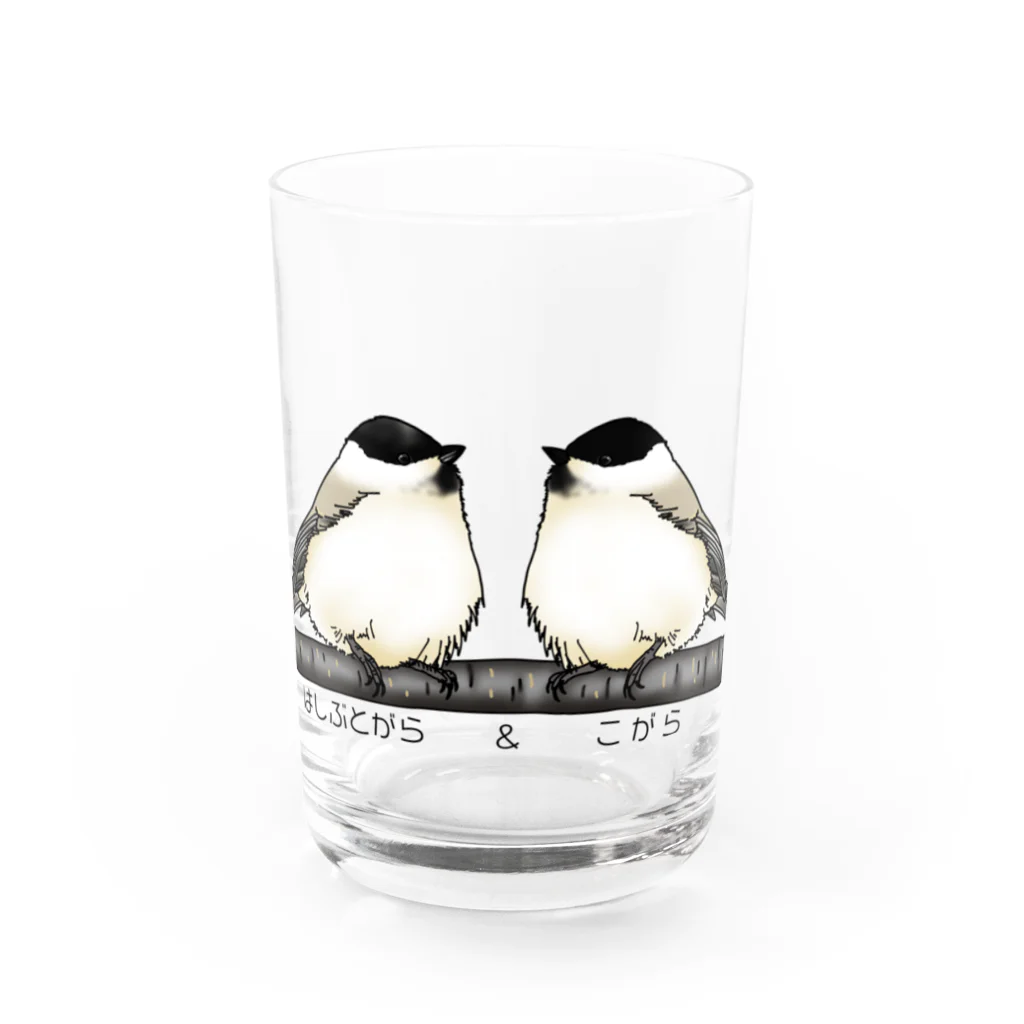 Coo-birdのはしぶとがら＆こがら（文字あり） Water Glass :front