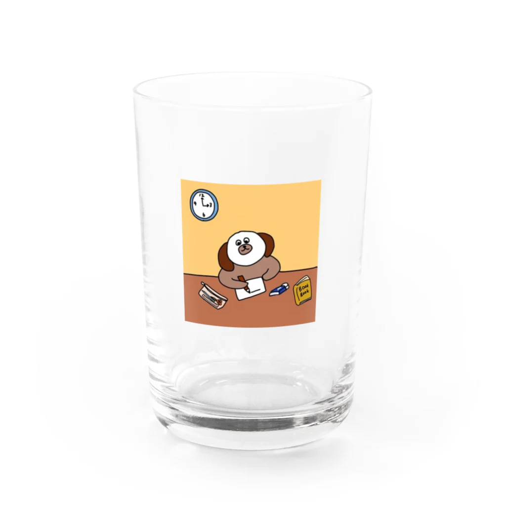 トゥディの顔以外日焼け止め塗り忘れた犬 Water Glass :front