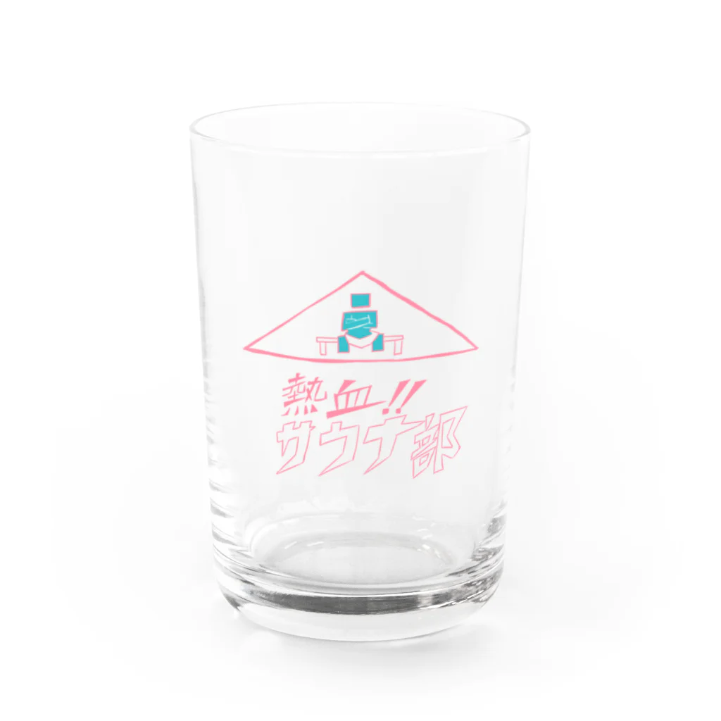 まっつん工房の熱血！サウナ部！【赤青バージョン】 Water Glass :front