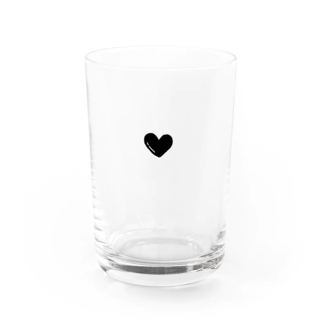 yuyu飯の黒のハート🖤 Water Glass :front