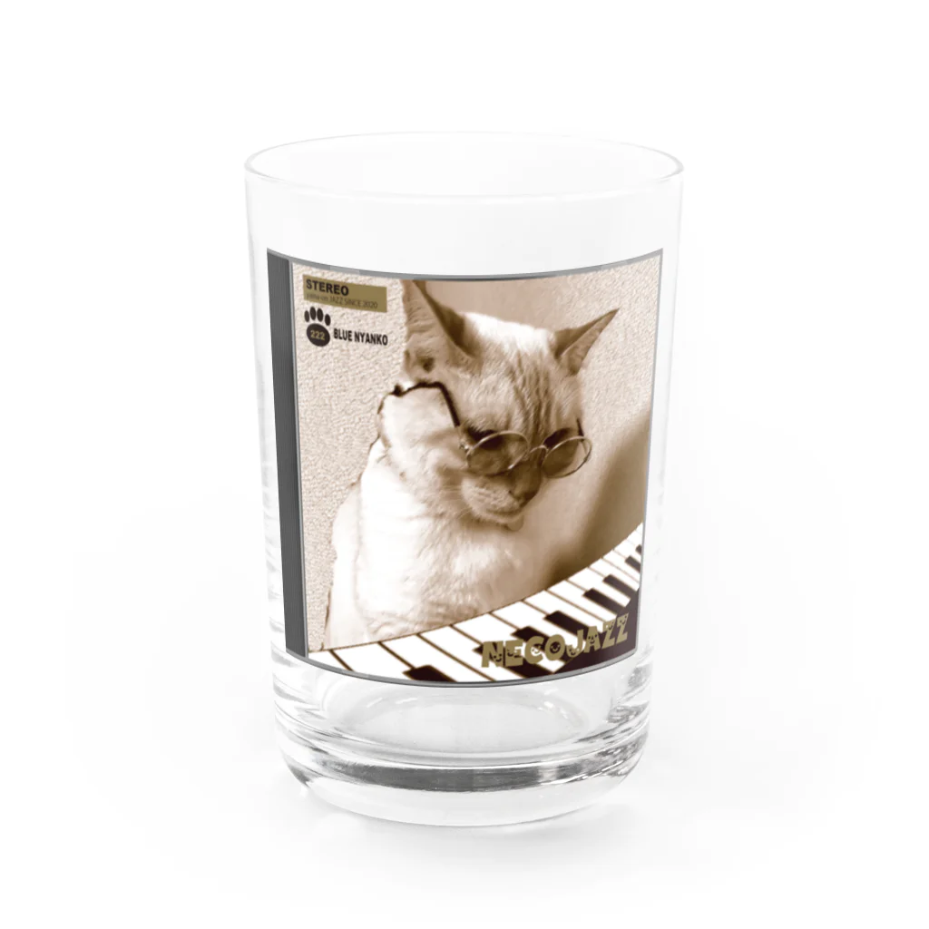 yama-onの猫JAZZ（ぴあの） Water Glass :front