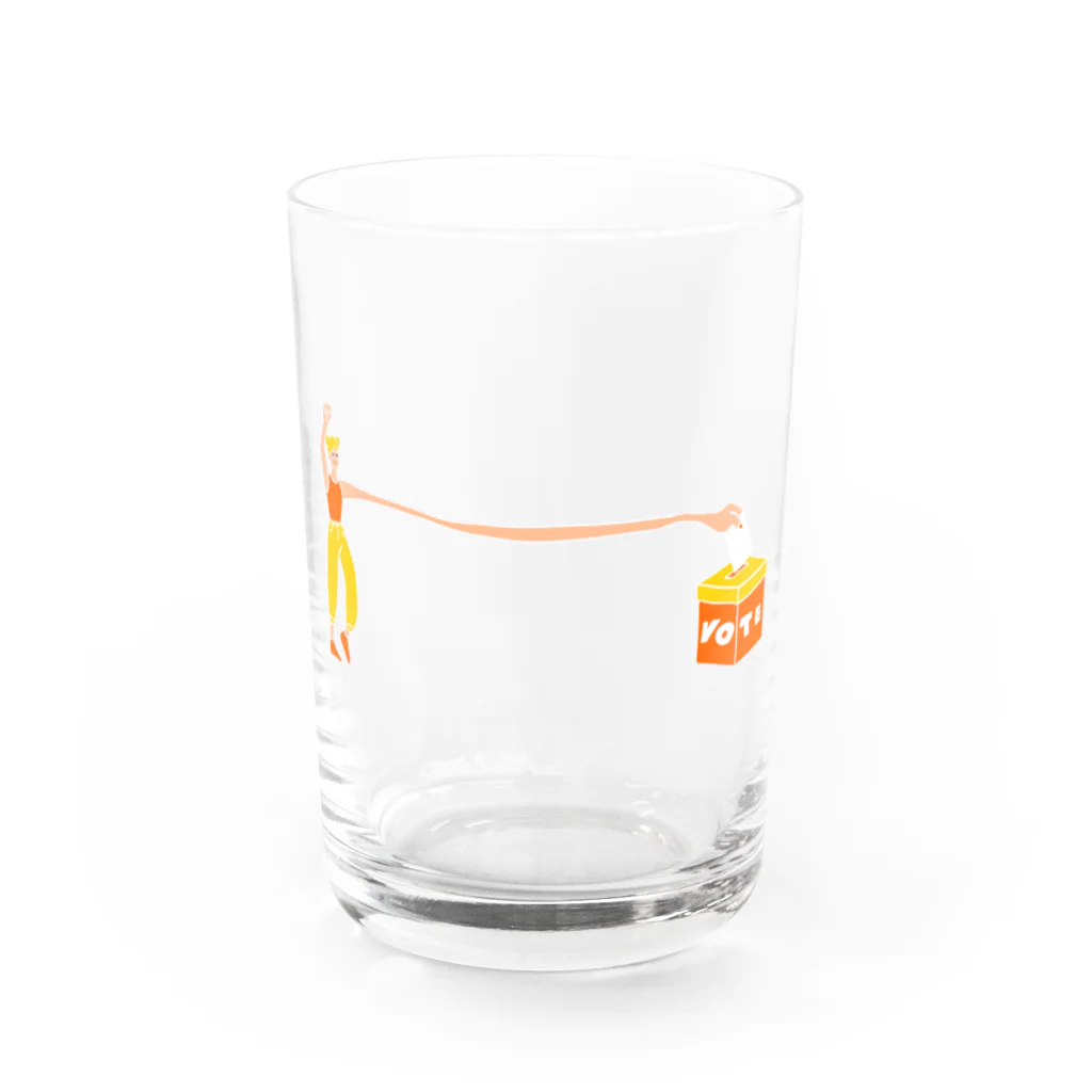 ○ ポ ン ポ ン ○のvote Water Glass :front