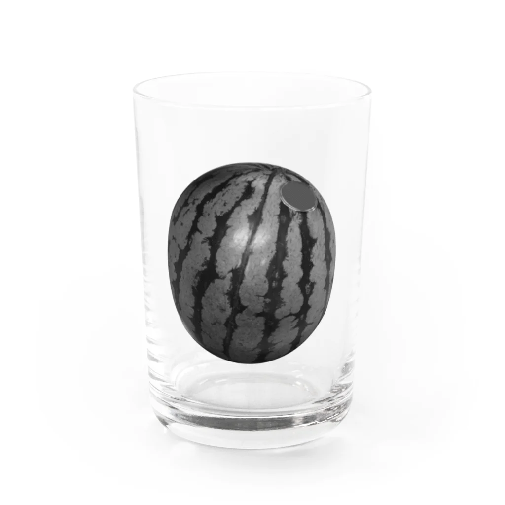 ハヤシ屋のスイカ好き -monochrome Water Glass :front