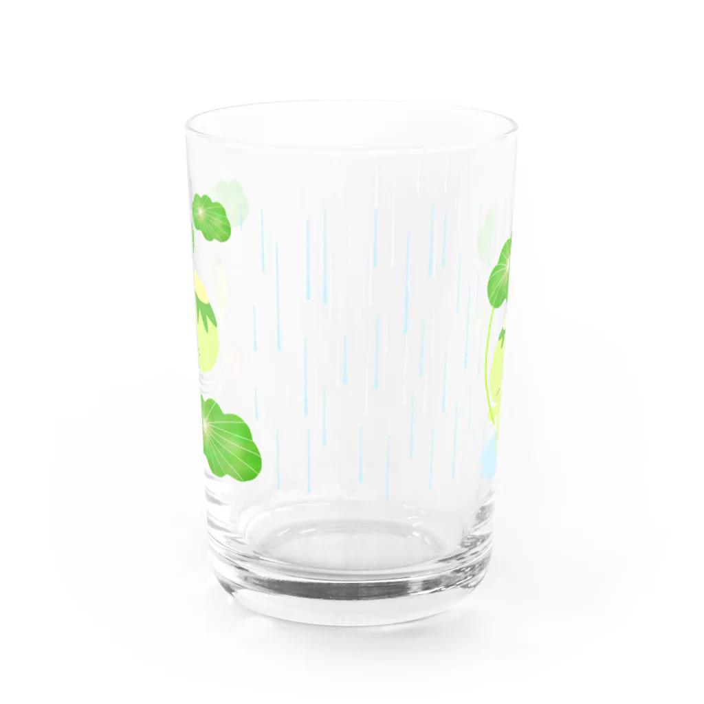 ほわぽよ。の雨あめ降れふれ。カッパのきゅうちゃん Water Glass :front