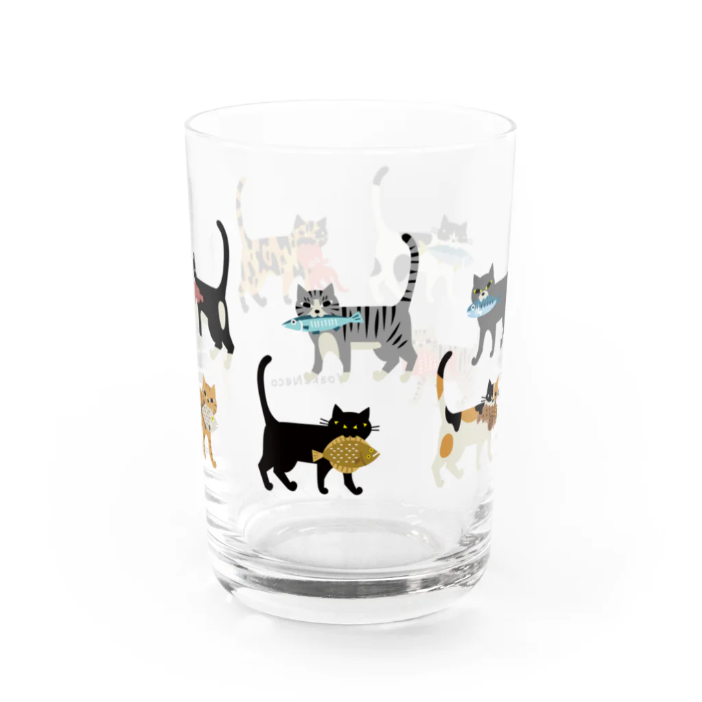 YoakeNecoのよあけねこ　集合 Water Glass :front