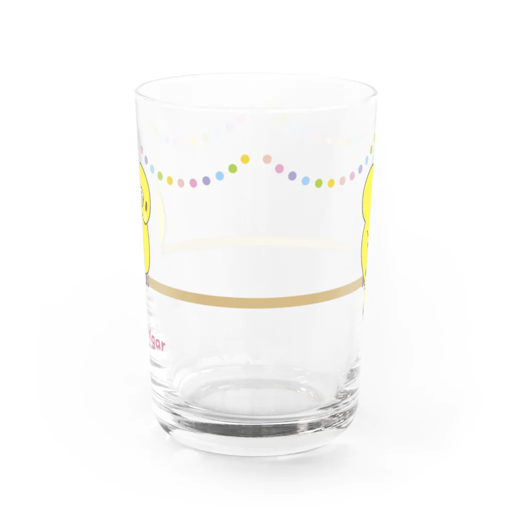 ぴっぴの巣♪ ＊セキセイインコ＊のルチノー女の子＊セキセイインコ＊ Water Glass :front