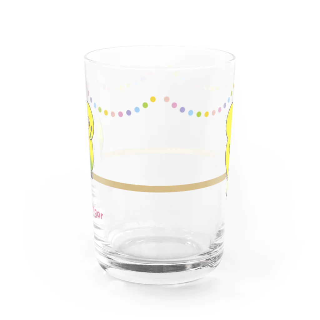 ぴっぴの巣♪ ＊セキセイインコ＊の黄ハルクイン男の子＊セキセイインコ＊ Water Glass :front