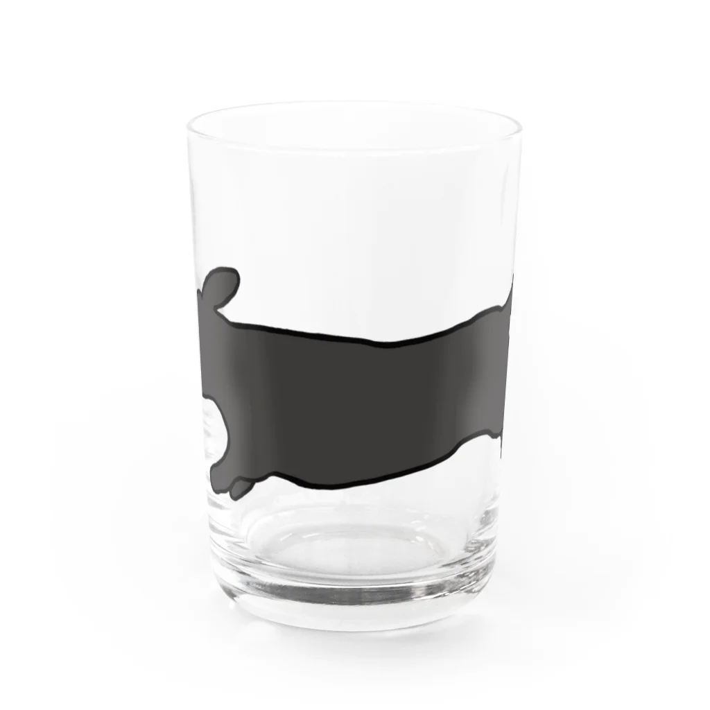 CHOSANAの走る犬 ダックス ブラック Water Glass :front