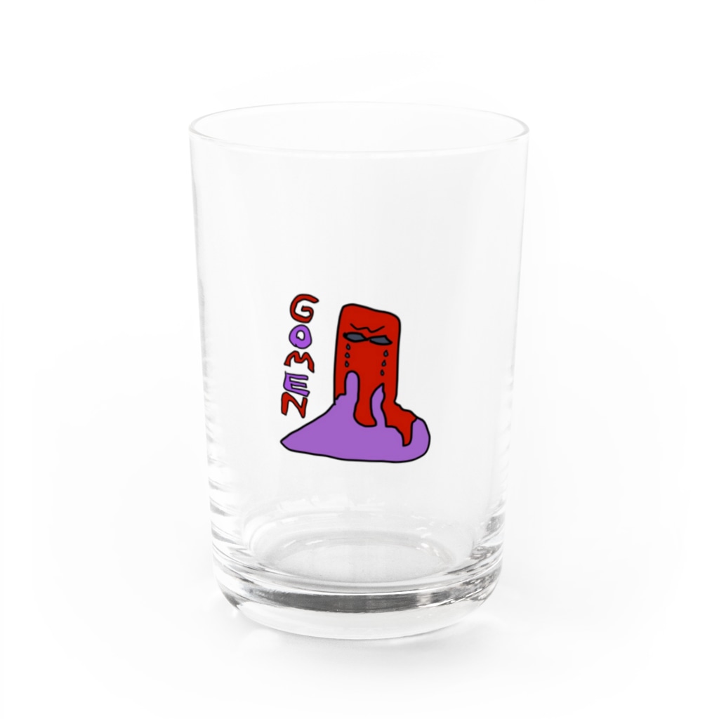 下手絵屋さんの溶けながら謝る宇宙人 Water Glass :front