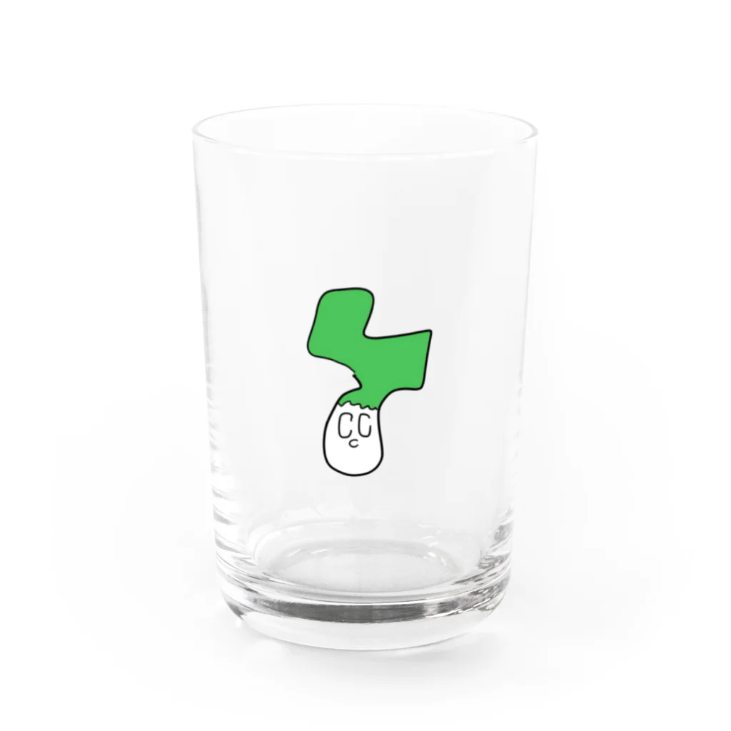 下手絵屋さんの歪な形のねぎくん Water Glass :front