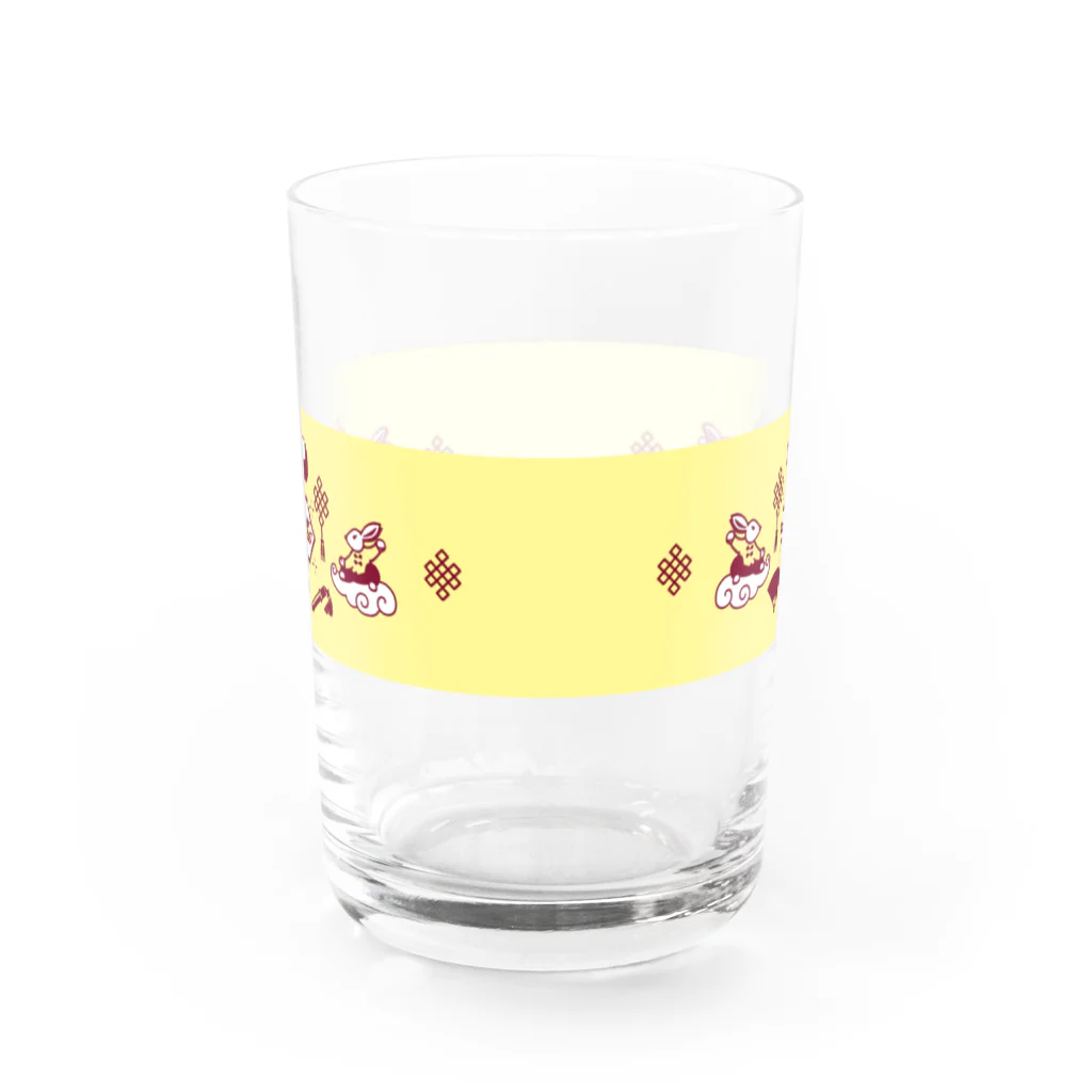 yukituboの太極拳ウサギ Water Glass :front