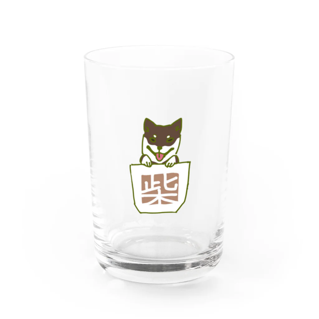 モコモコミュージアムの柴ポッケ Water Glass :front