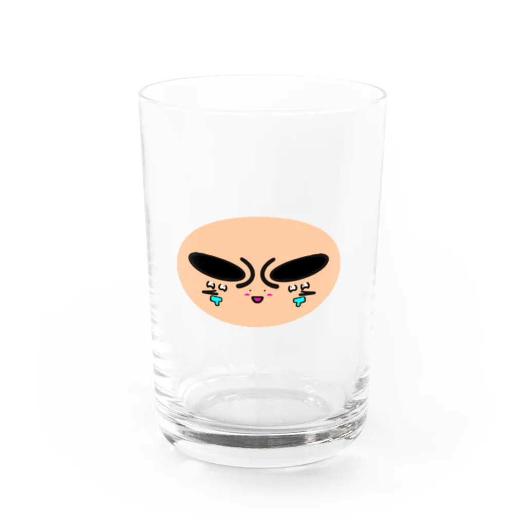 あなたに寄り添いまショップの眉毛兄弟と眉間のシワちゃん Water Glass :front