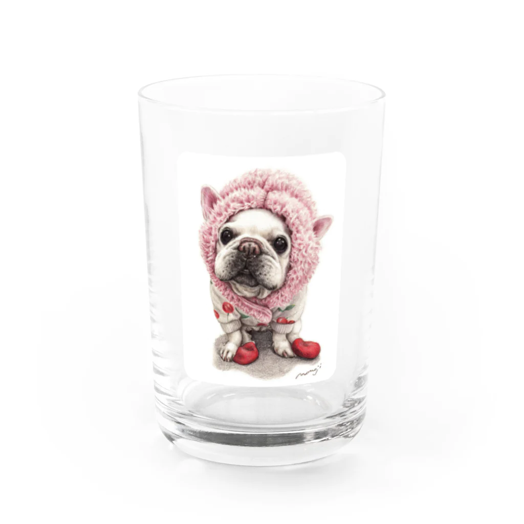 Momojiの犬画のフレブル7 Water Glass :front