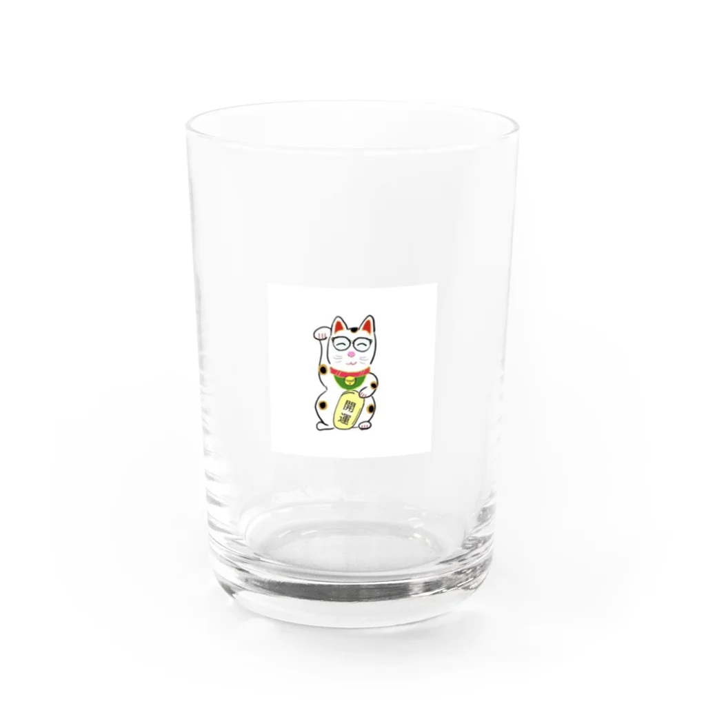 メガネさんのメガネ招き猫 Water Glass :front