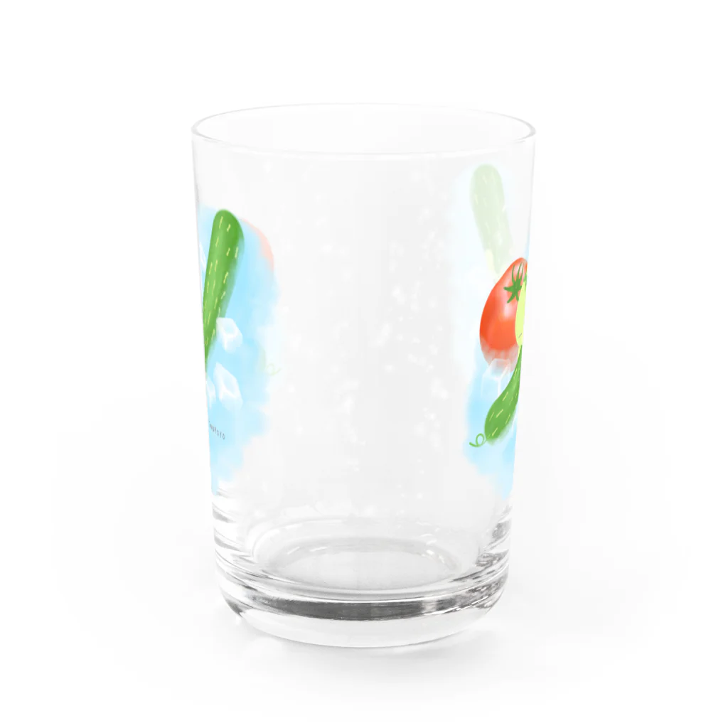 ほわぽよ。のキュウリにトマトにカッパのきゅぅちゃん Water Glass :front