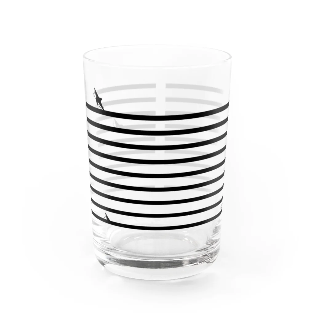 さかたようこ / サメ画家のサメサメボーダー | Black | Water Glass :front