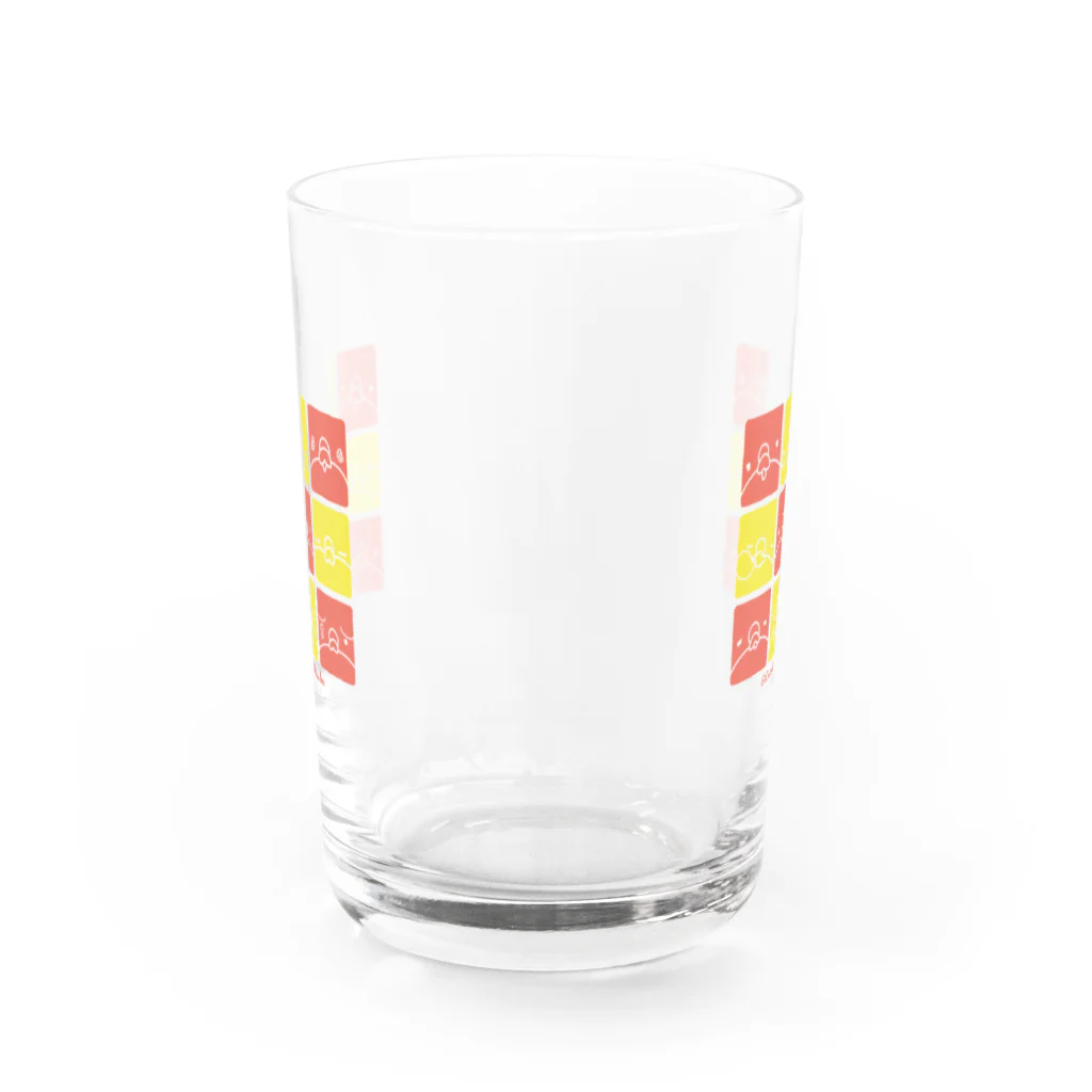 TSUBAME WORKSのTsubame face/red-yellow Water Glass :front