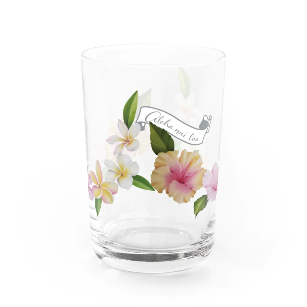 SUNNY_FUNNY_KITTYのaloha nui loa ハワイアンフラワー Water Glass :front